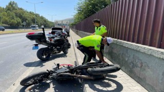 Sökede motosiklet, tüp kamyonuna çarptı: 1 yaralı