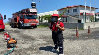 Staj gördüğü itfaiyede Avrupa Şampiyonasına hazırlanıyor