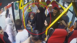 Toplu taşımada tesettürlü kıza yapılan terbiyesizlik kamerada