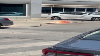 Ümraniyede sıcaktan elektrik kabloları yandı