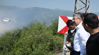 Vali Yılmaz, Orman Yangını Bölgesinde İncelemelerde Bulundu