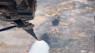 Yangın söndürme helikopterinden alevlere nokta atışı