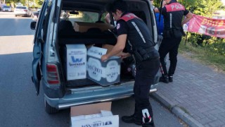 Yunus polisleri şüpheli araçta makaron ele geçirdi