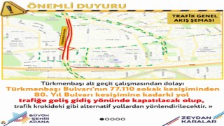 Alt geçit çalışmasından dolayı bazı yollar kapalı olacak