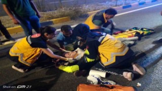 Ani fren yapan otomobil nedeniyle motordan düştü: 1 yaralı