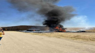 Ankarada traktör alevlere teslim oldu