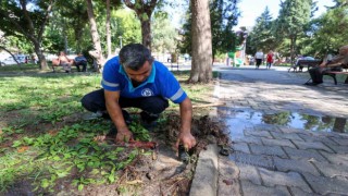 Bucada çocuk park yakılmıştı, vandallar bu kez fıskiyeleri kırdı