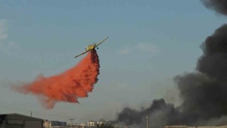 Bursada yanan fabrikalara 3 helikopter ve 2 uçak havadan müdahale ediyor