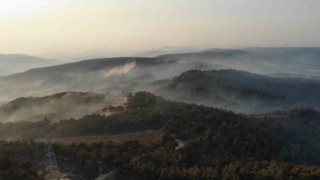 Çanakkalede orman yangınının 3. gününde yanan alanlar böyle görüntülendi