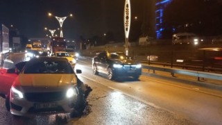 D-100de 4 araç kazaya karıştı, trafik durma noktasına geldi