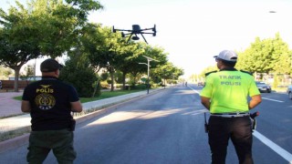 Elazığda dron destekli trafik denetimi