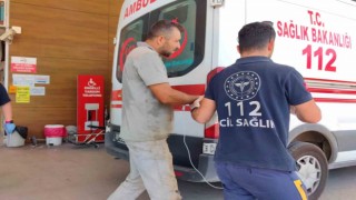 Elini makinaya kaptıran işçinin parmağı koptu