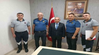 Gaspı engelleyen güvenlik görevlilerine başarı belgesi