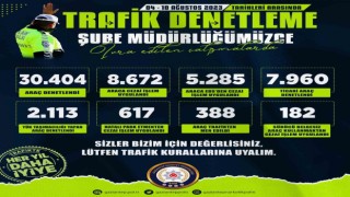 Gaziantepte 1 haftada 30 bin 404 araç denetlendi