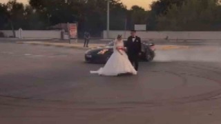 Gelin ve damat etrafında drift atan sürücüye ceza yağdı