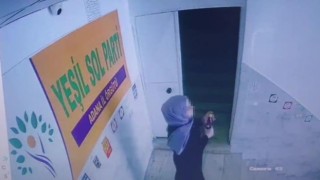 HDP binasına ispirto şişesi koyan kadının güvenlik kamera görüntüleri ortaya çıktı