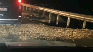 İsale hattı patladı, yol çöktü