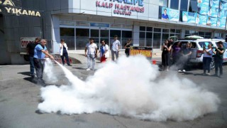 İtfaiyeden gerçeği aratmayan hastane tatbikatı