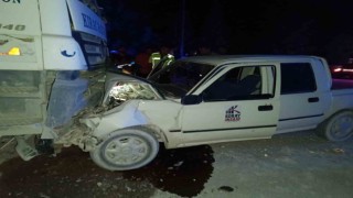 Kahramanmaraşta beton mikseri pikapla çarpıştı: 7 yaralı