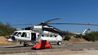 Karabükte orman yangınlarına önlem olarak helikopter konuşlandı