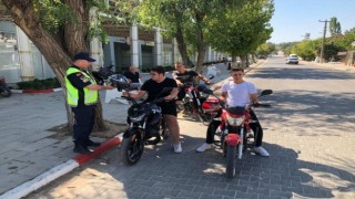 Kırklarelinde jandarmadan kask denetimi