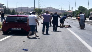 Konyada karşıdan karşıya geçen yayaya otomobil çarptı