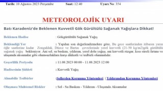 Meteoroloji Zonguldaka uyarı
