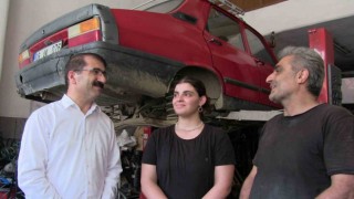 Motor ustası lise öğrencisine Milli Eğitim Müdürü Acardan ziyaret