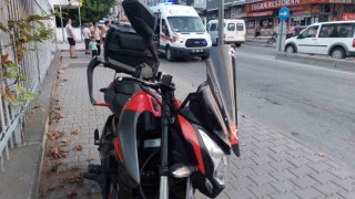 Motosiklet devrildi: 1 yaralı