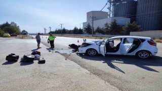 Motosiklet sürücüsünün hayatını kaybettiği feci kaza kamerada