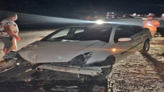 Sulama kanalına düşen otomobilin sürücüsü yaralandı