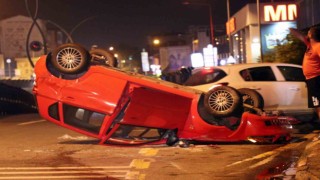 Takla atan otomobili bırakıp kaçtı