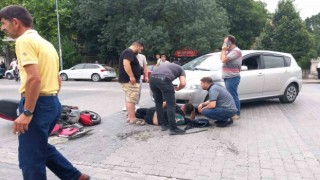 Tavşanlıda otomobil ile elektrikli motosiklet çarpıştı: 1 yaralı