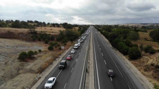 Tekirdağ-İstanbul yolunda yoğun trafik