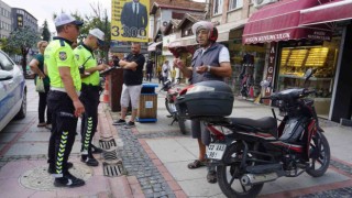 Trafiğe kapalı alanda motosikletlilere yönelik uygulama yapıldı
