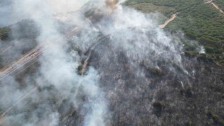 TÜBİTAK yerleşkesinde çıkan yangına 4 uçak ve 2 helikopterle müdahale sürüyor