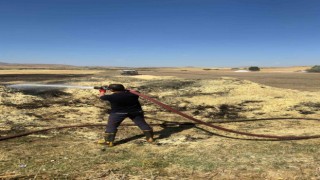 Tuşbada yangın: 30 ton saman zarar gördü