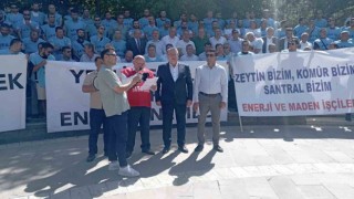 Yeniköy Termik Santrali çalışanları madenlere sahip çıkmak için TBMMnin önünde toplandı