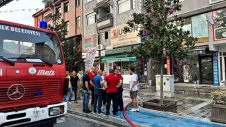 Zonguldakta 6 katlı binada yangın paniği: 1 yaralı