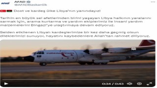 AFAD: “Yardım malzemelerini Bingaziye ulaştırmaya devam ediyoruz”
