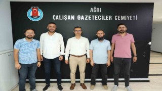 Ağrı Gençlik ve Spor İl Müdürü Din, Çalışan Gazeteciler Cemiyetini ziyaret etti