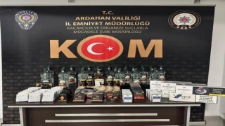 Ardahanda 57 paket doldurulmuş makaron ele geçirildi