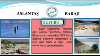 Aslantaş barajını kuraklık vurdu