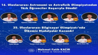 Bakan Kaçır, Uluslararası Astronomi ve Astrofizik Olimpiyatında madalya kazanan öğrencileri tebrik etti