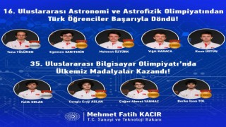 Bakan Kaçır, Uluslararası Astronomi ve Astrofizik Olimpiyatında madalya kazanan öğrencileri tebrik etti
