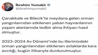 Orman yangını olan bölgede avcılık yasaklandı
