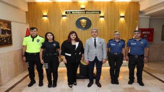Başkan Oktay, İlçe Emniyet Müdürü Öztürkü ağırladı