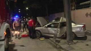 Beykozda kontrolden çıkan araç aydınlatma direğine çarparak durabildi: 1 yaralı