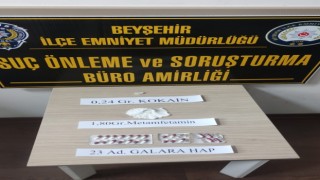 Beyşehirde durdurulan araçtan uyuşturucu çıktı