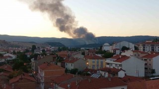 Bozüyükte çöplük alanda yangın çıktı